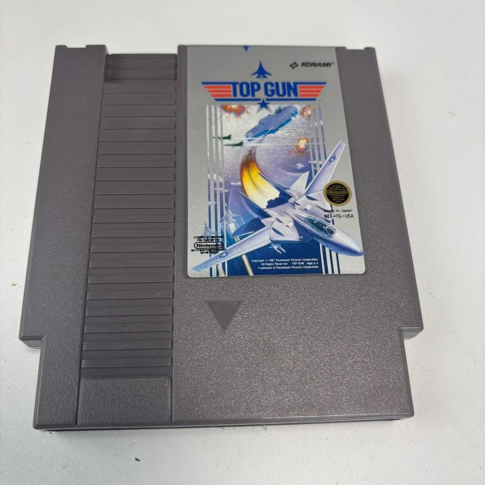 Nintendo Top Gun Video Game NES Gray Konami Flight Simulator Retro Action Cart